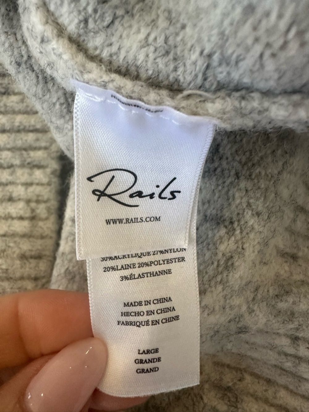 Rails Francesca 3D Floral Wool Cardigan in Heather Gray - Picture 11 of 13